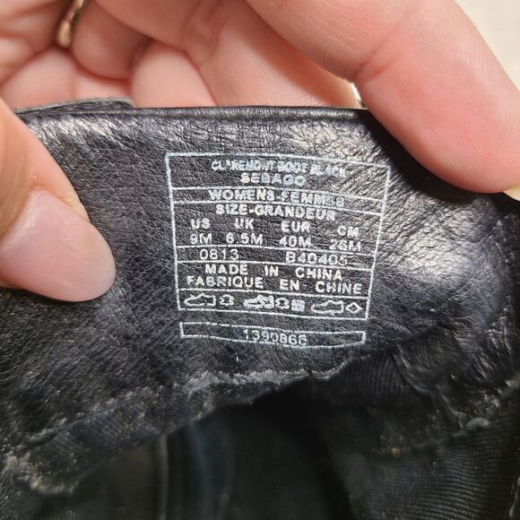 Sebago Claremont Nubuck Black Leather Wing Tip‎ Combat Boot Booties Womens - Picture 7 of 7